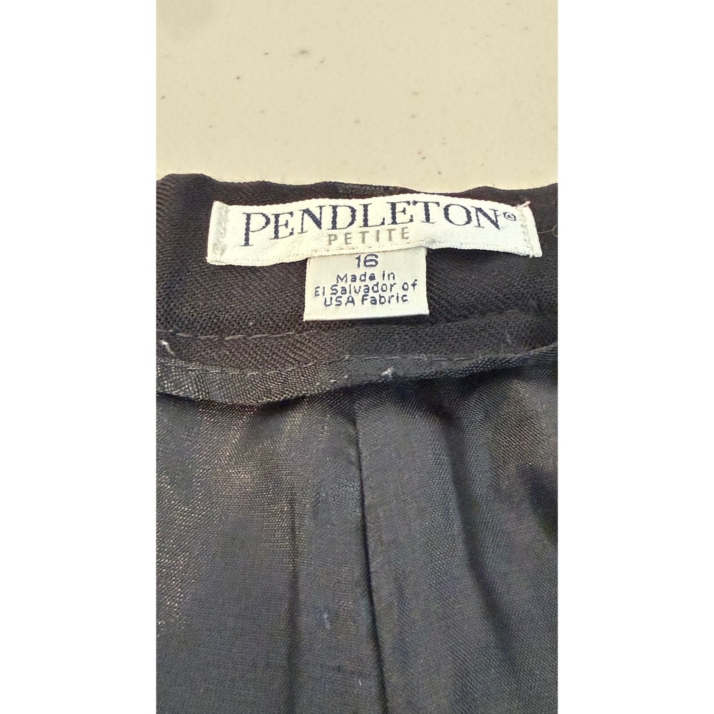 Pendleton Dress Pants Black 100% Virgin Wool Lined Trousers Women 16P - Picture 4 of 9